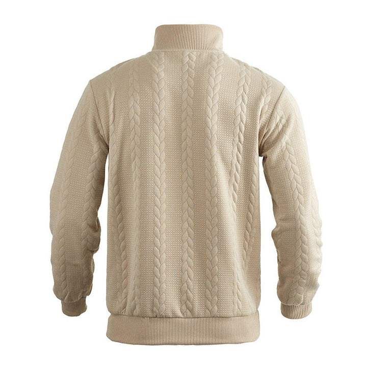 Cable Knit Quarter-Zip Jumper for Men