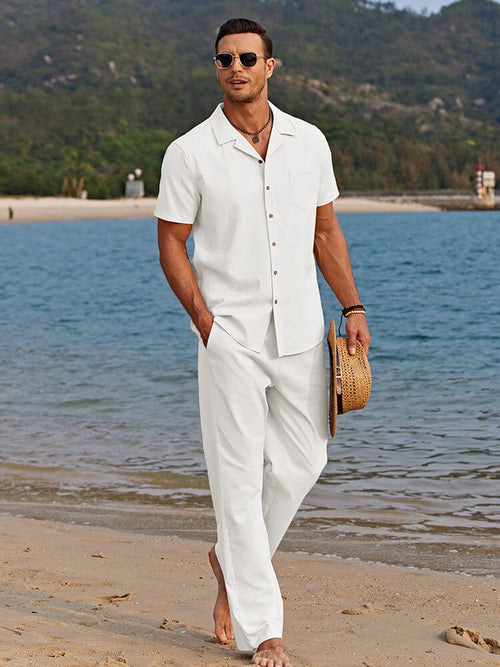 Camp Collar Shirt and Trousers Set – Beach Day Co-Ord
