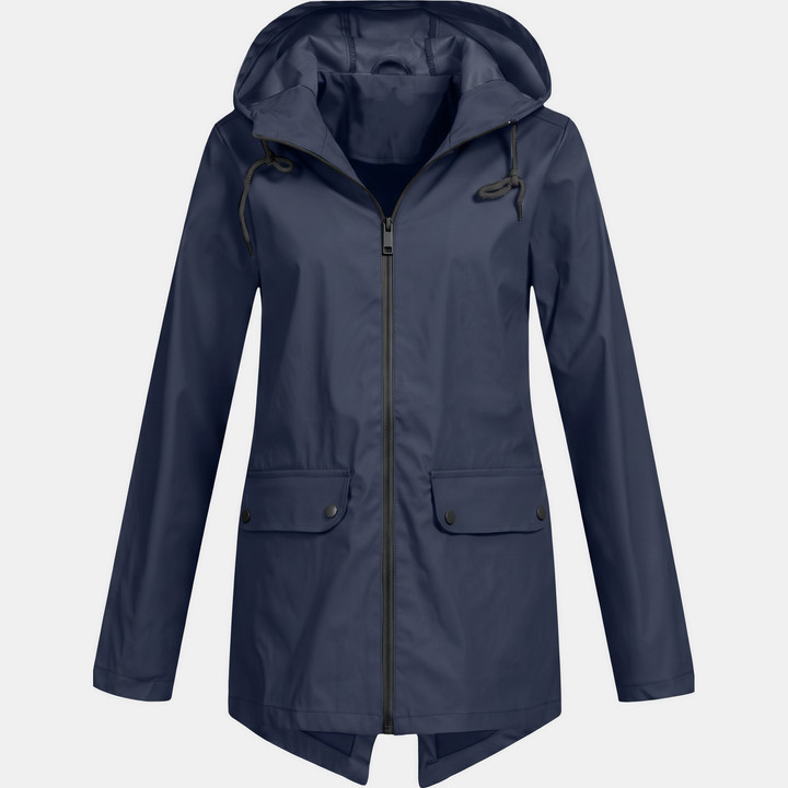 Women's Lightweight Waterproof Rain Jacket, Short Full Zip