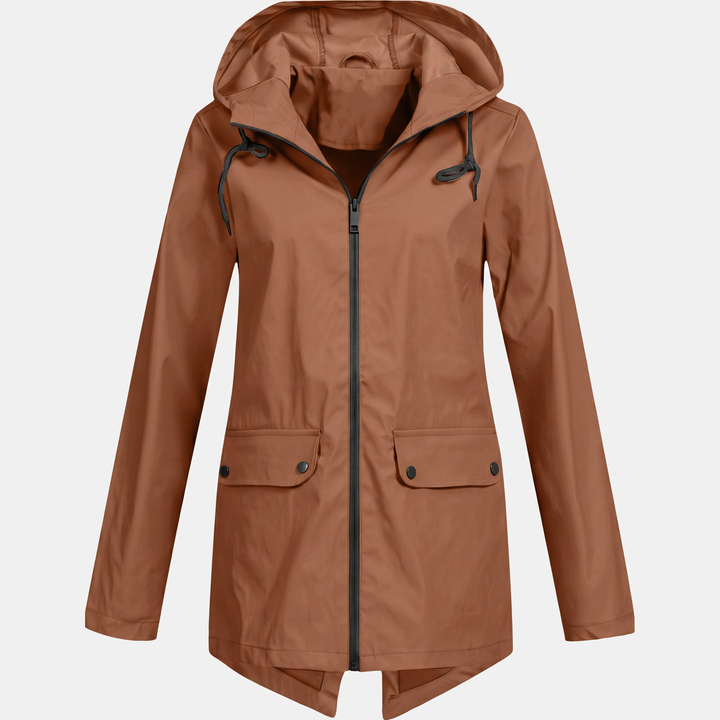 Women's Lightweight Waterproof Rain Jacket, Short Full Zip