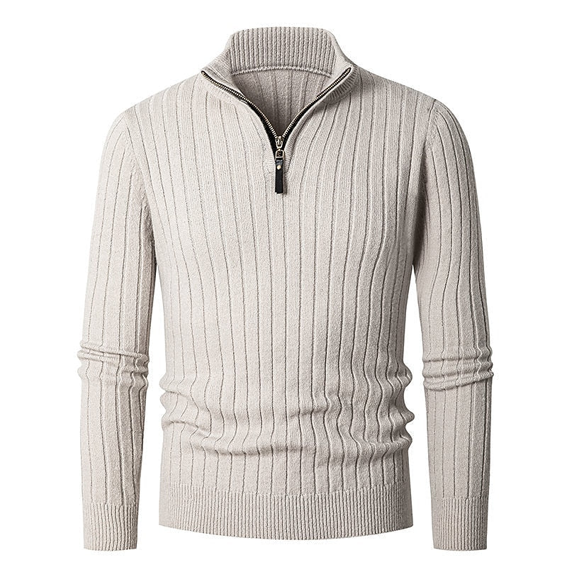 Gavin | Ribbed Quarter-Zip Sweater