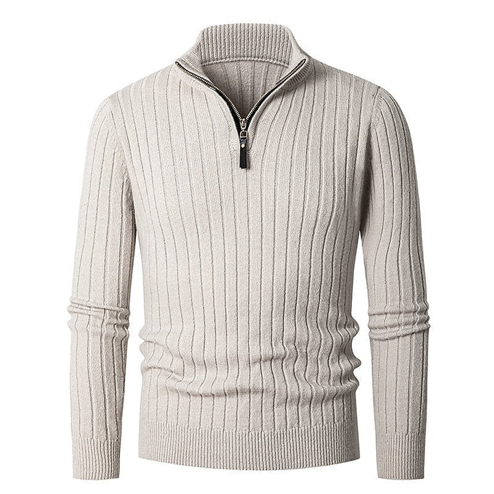 Gavin | Ribbed Quarter-Zip Sweater