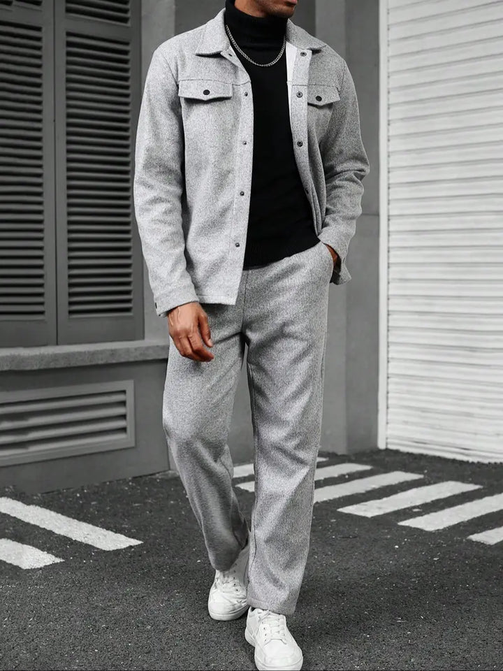 Men’s Casual Jacket and Pants Set Relaxed Fit Everyday Outfit