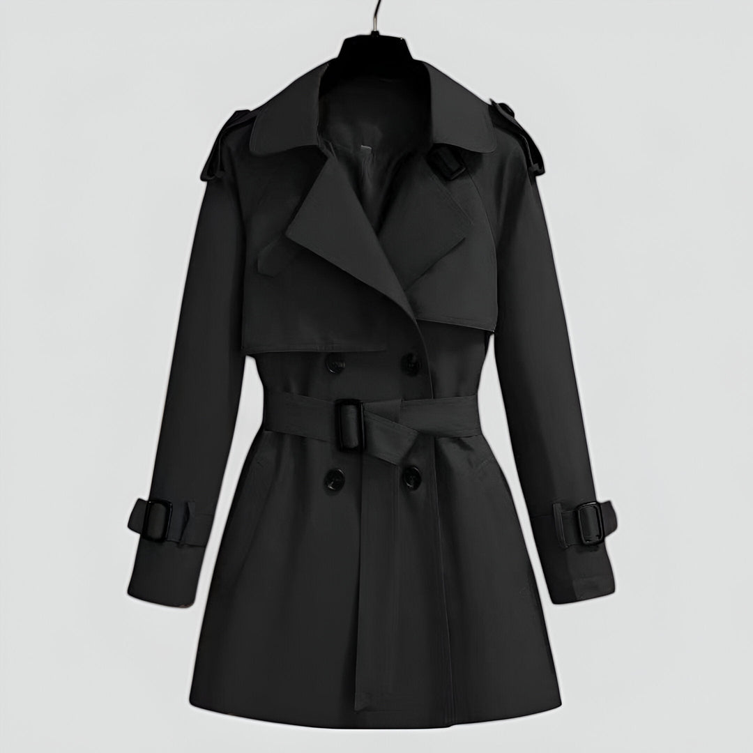 Women’s Trench Coat Double Breasted Long Coat Casual Outerwear