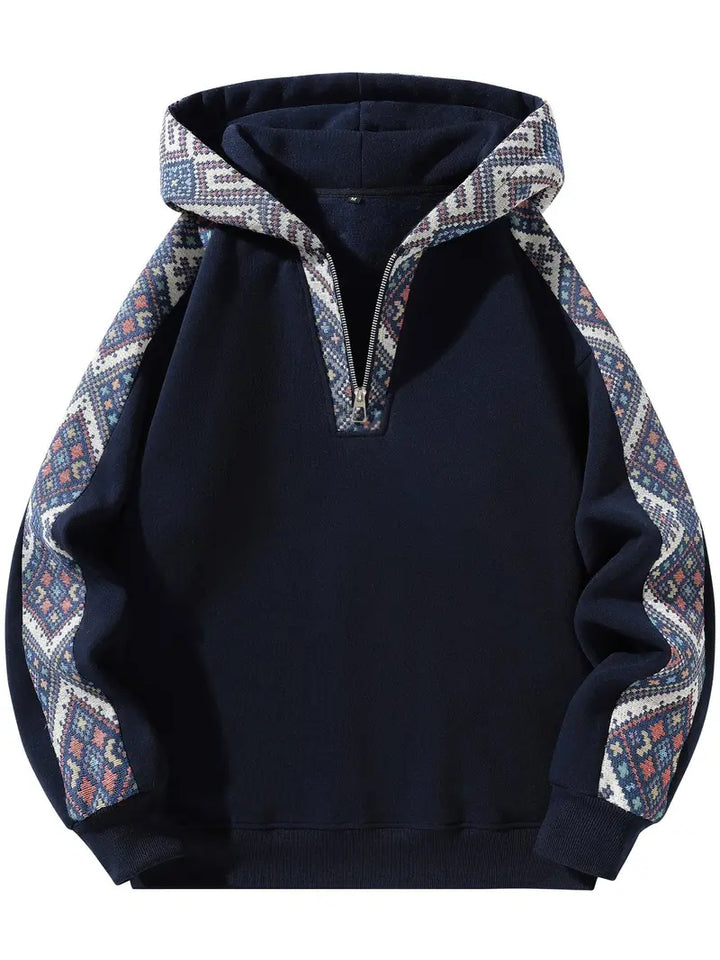 Unisex Hooded Sweatshirt Half Zip Casual Streetwear Pullover Top