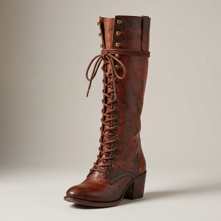 Women’s Knee High Boots Lace Up Long Boots Casual Footwear