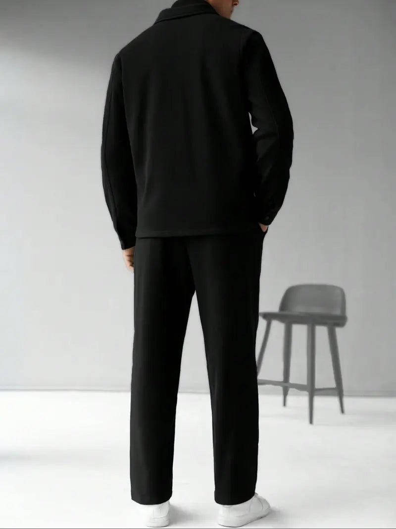 Men’s Casual Jacket and Pants Set Relaxed Fit Everyday Outfit