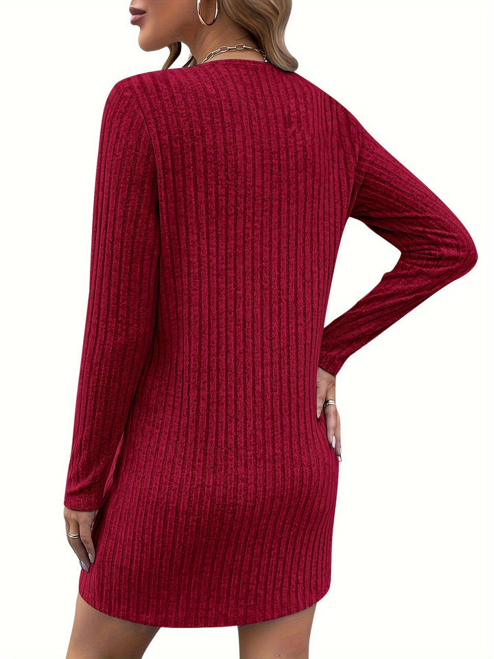 Valerie | Zip-Neck Ribbed Dress
