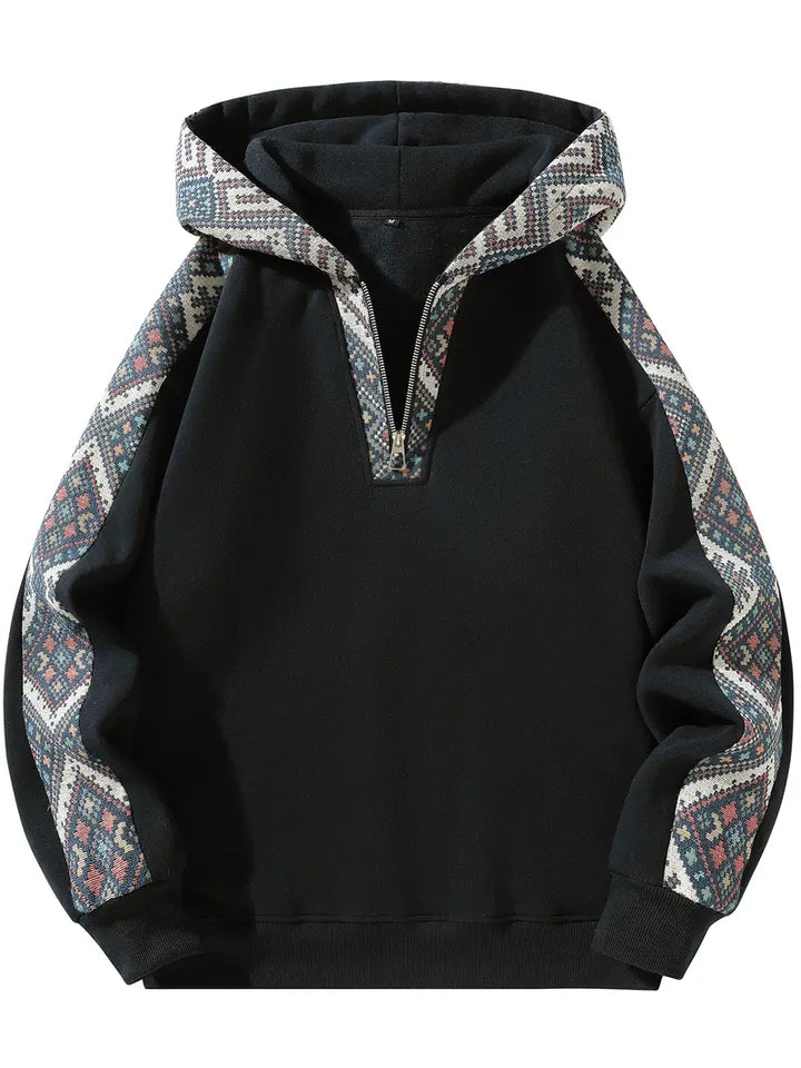 Unisex Hooded Sweatshirt Half Zip Casual Streetwear Pullover Top
