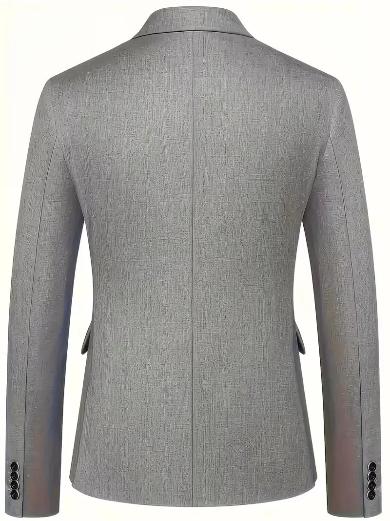 Slim Fit Double-Breasted Three-Piece Suit Set with Waistcoat for Men