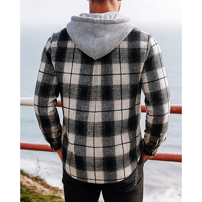 Thatcher | Hooded Checked Shirt Jacket