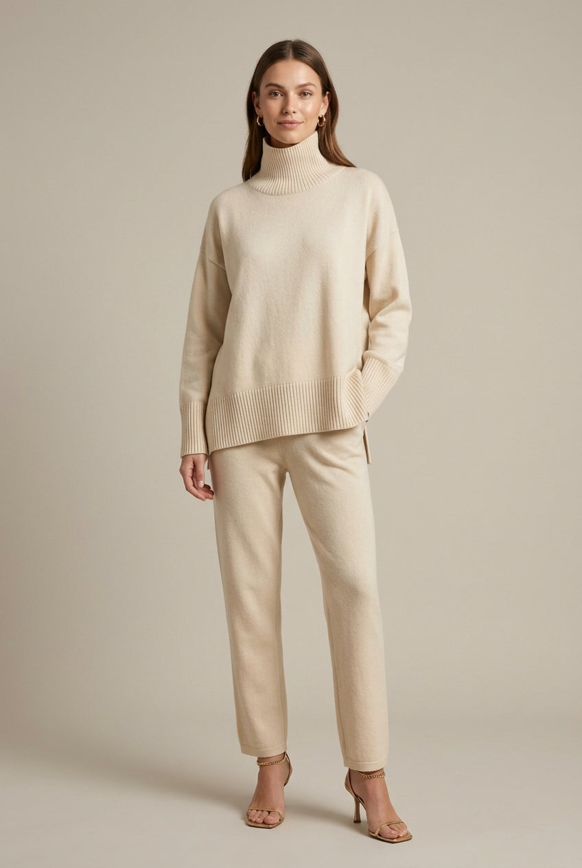 Women's Knit Two-Piece Lounge Set Relaxed Fit
