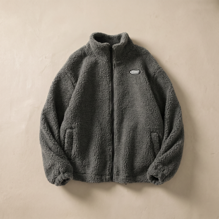 Men's Polyester Fleece Jacket | Casual Winter Outerwear