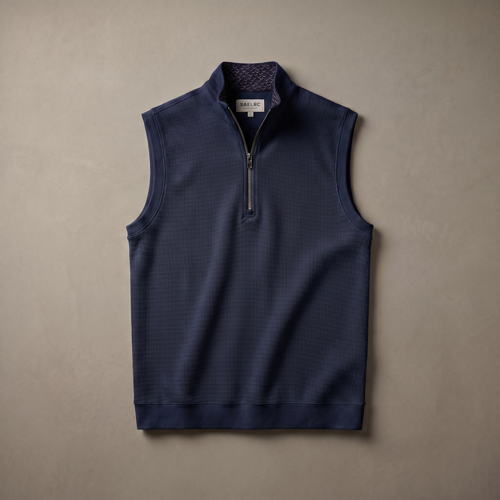 Men's Stretch Golf Vest | Quarter Zip | Windproof Moisture-Wicking Performance Wear