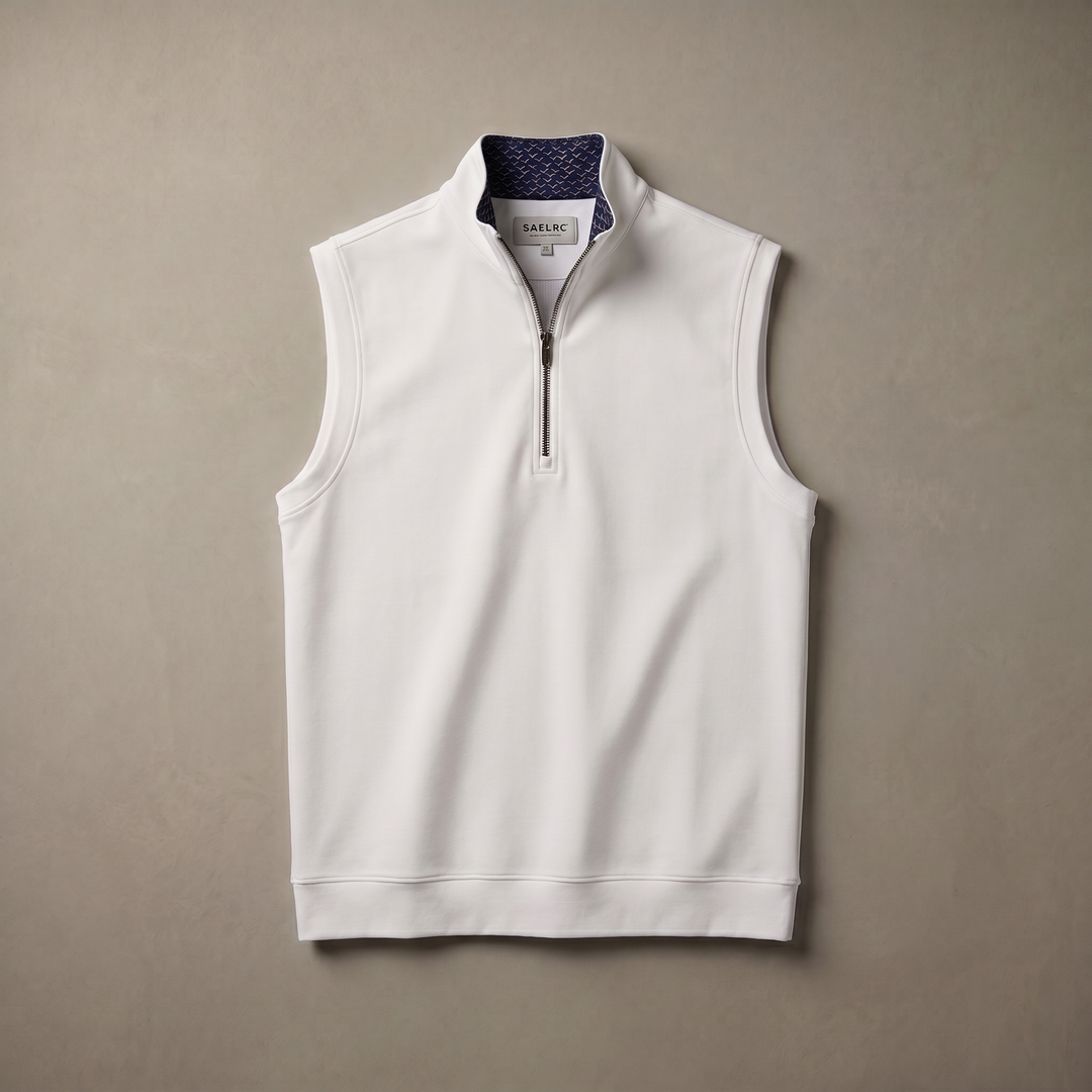 Men's Stretch Golf Vest | Quarter Zip | Windproof Moisture-Wicking Performance Wear