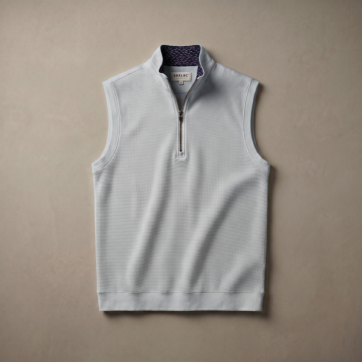 Men's Stretch Golf Vest | Quarter Zip | Windproof Moisture-Wicking Performance Wear