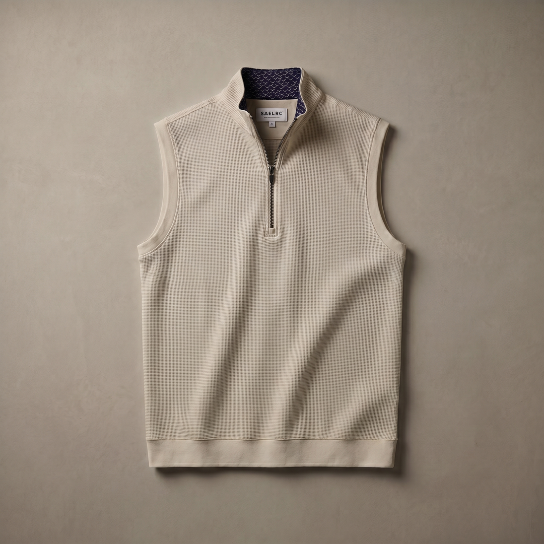 Men's Stretch Golf Vest | Quarter Zip | Windproof Moisture-Wicking Performance Wear
