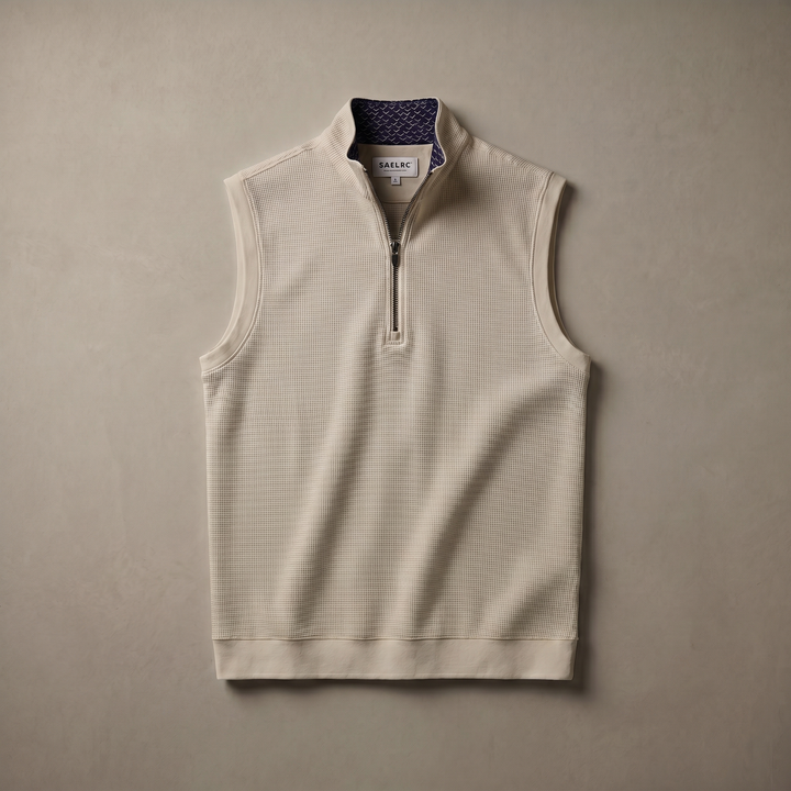 Men's Stretch Golf Vest | Quarter Zip | Windproof Moisture-Wicking Performance Wear