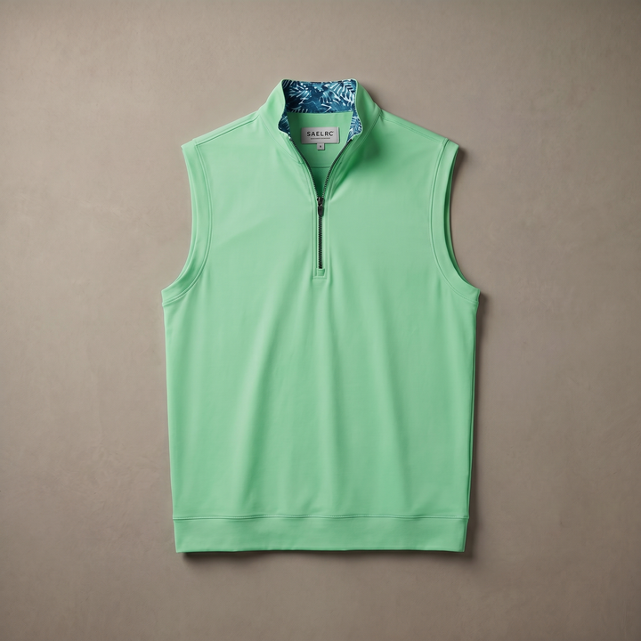 Men's Stretch Golf Vest | Quarter Zip | Windproof Moisture-Wicking Performance Wear