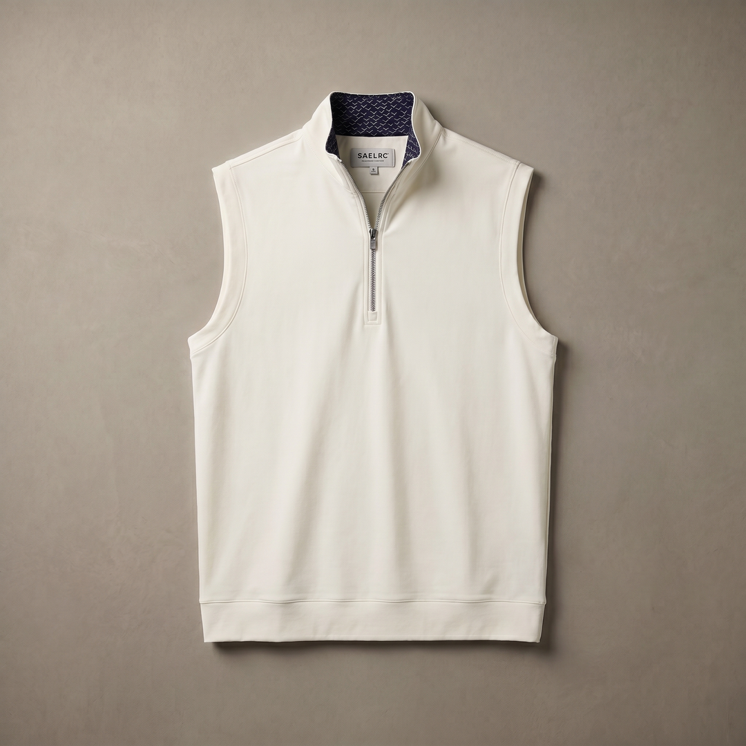 Men's Stretch Golf Vest | Quarter Zip | Windproof Moisture-Wicking Performance Wear