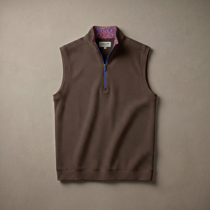 Men's Stretch Golf Vest | Quarter Zip | Windproof Moisture-Wicking Performance Wear