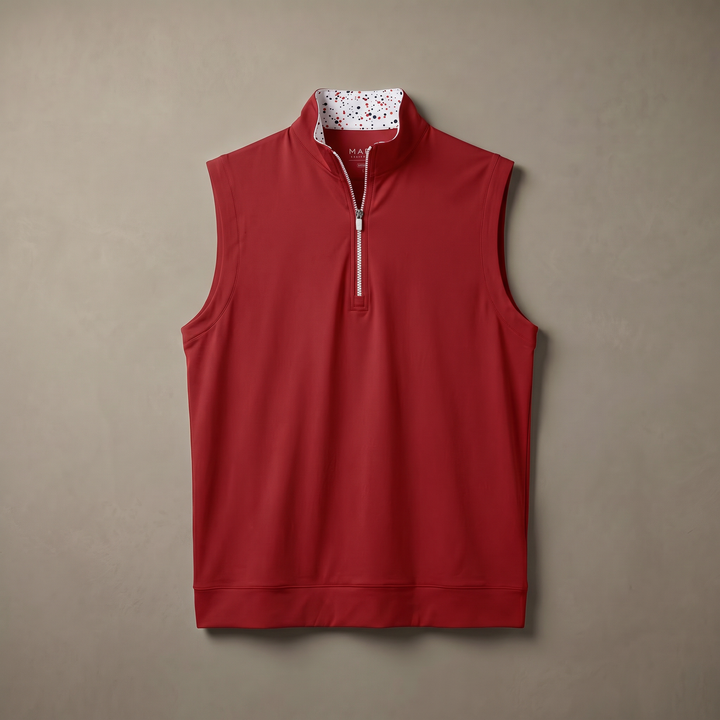 Men's Stretch Golf Vest | Quarter Zip | Windproof Moisture-Wicking Performance Wear