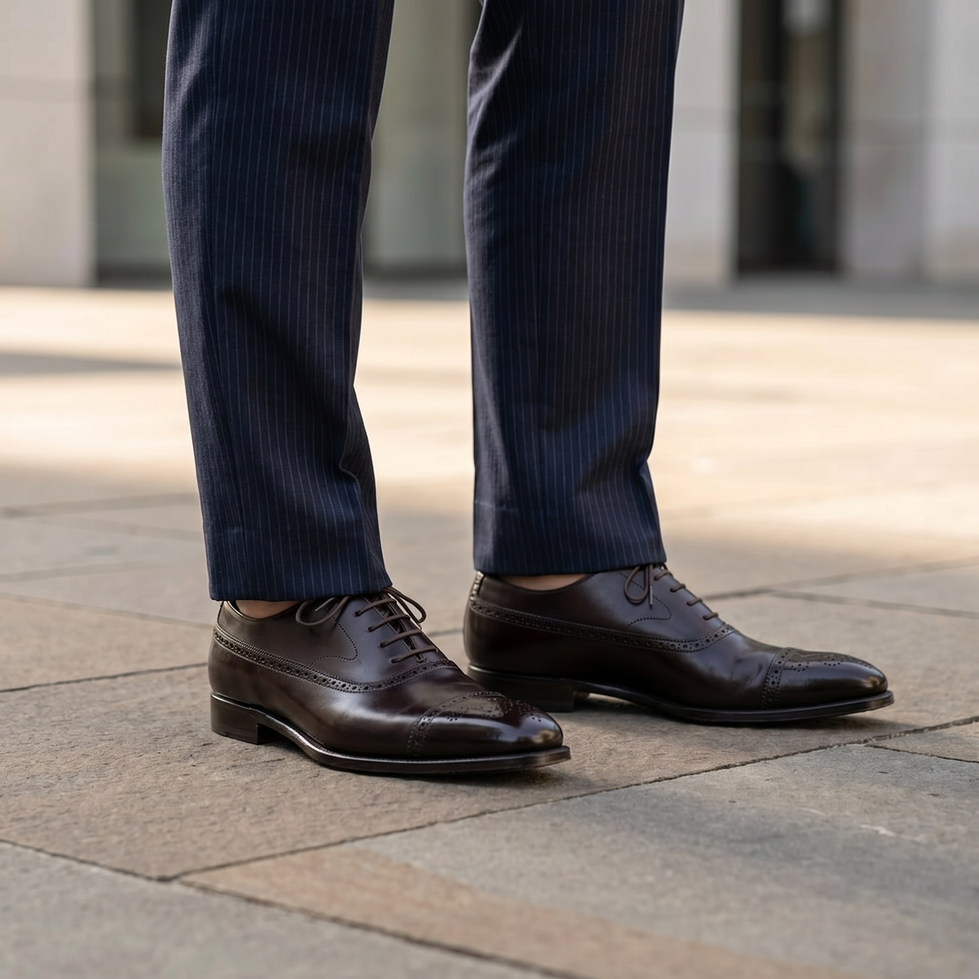 Men's Leather Brogue Shoes | Lace-Up Dress Shoe