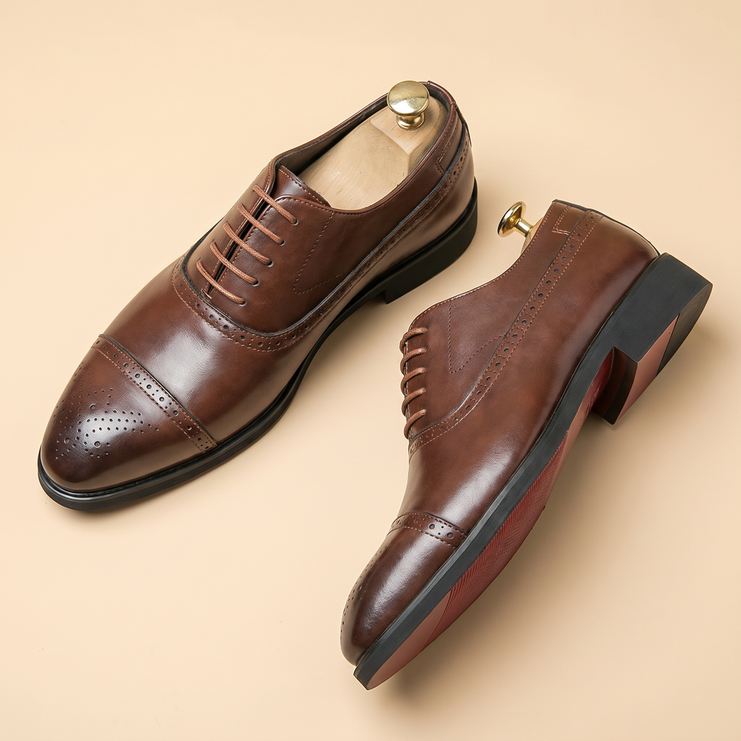 Men's Leather Brogue Shoes | Lace-Up Dress Shoe