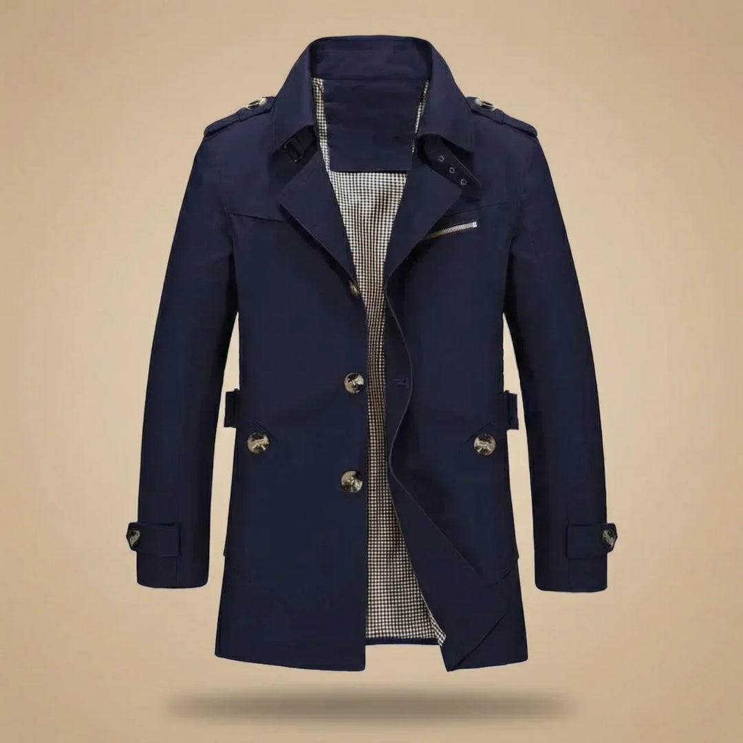 Men’s Trench Coat Casual Long Jacket Business Outerwear