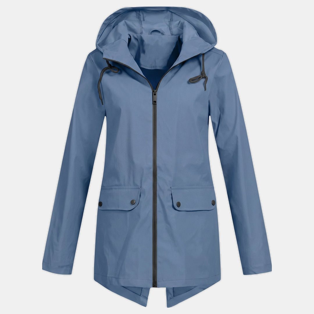 Women's Lightweight Waterproof Rain Jacket, Short Full Zip