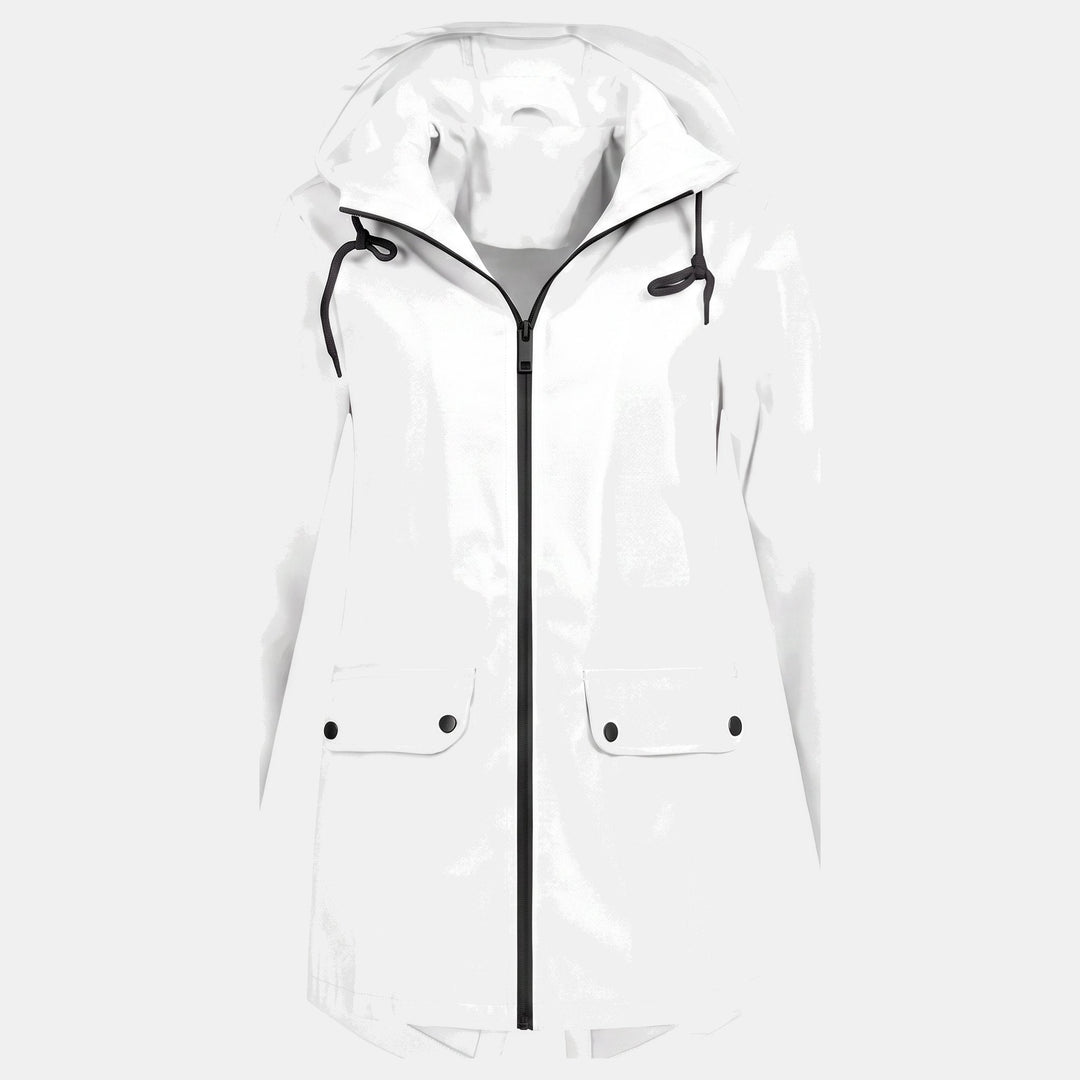 Women's Lightweight Waterproof Rain Jacket, Short Full Zip