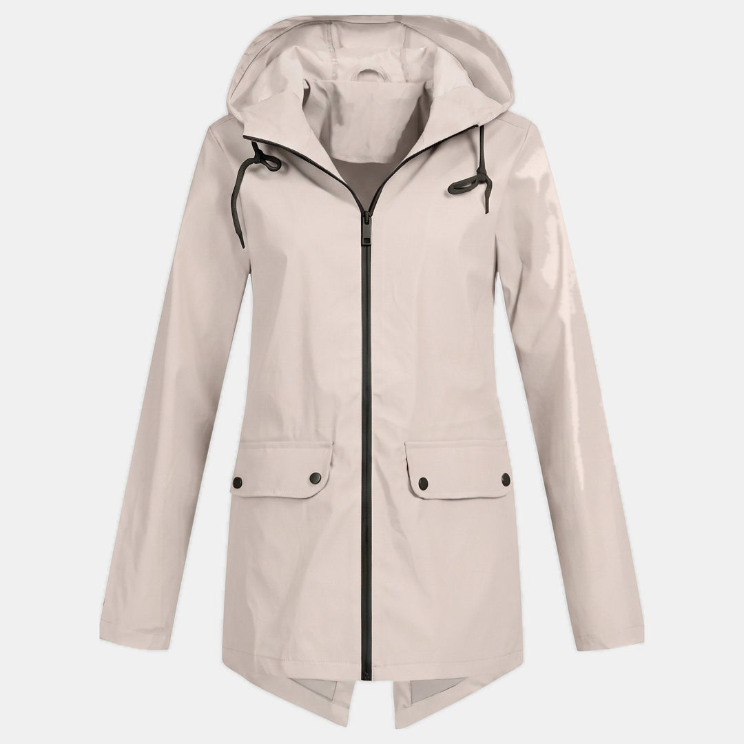 Women's Lightweight Waterproof Rain Jacket, Short Full Zip
