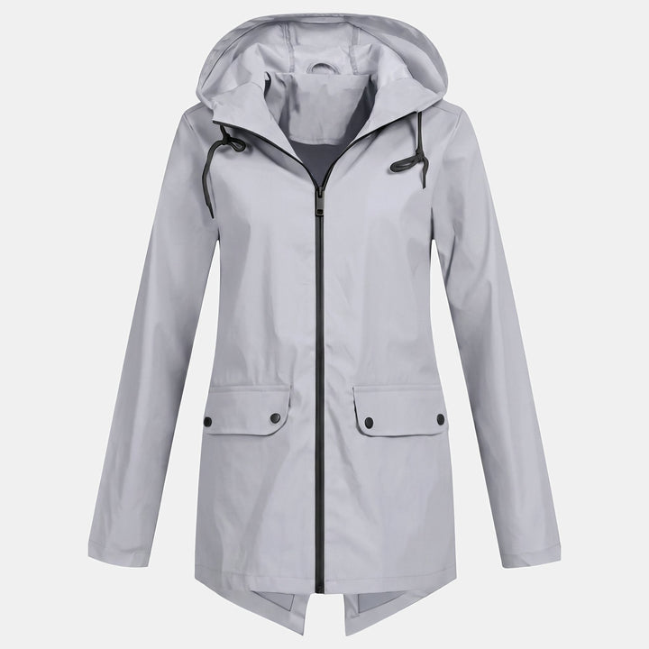 Women's Lightweight Waterproof Rain Jacket, Short Full Zip
