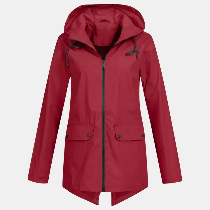 Women's Lightweight Waterproof Rain Jacket, Short Full Zip