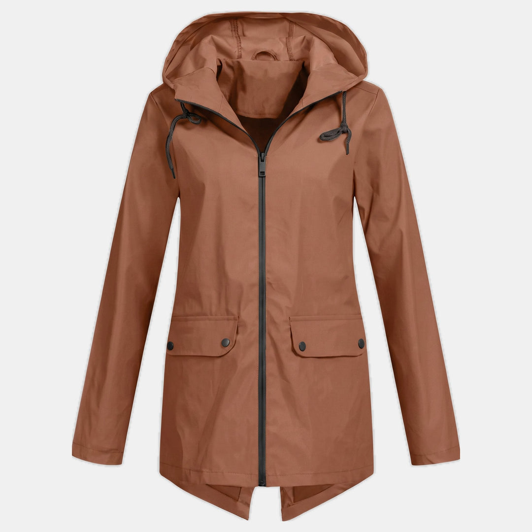 Women's Lightweight Waterproof Rain Jacket, Short Full Zip