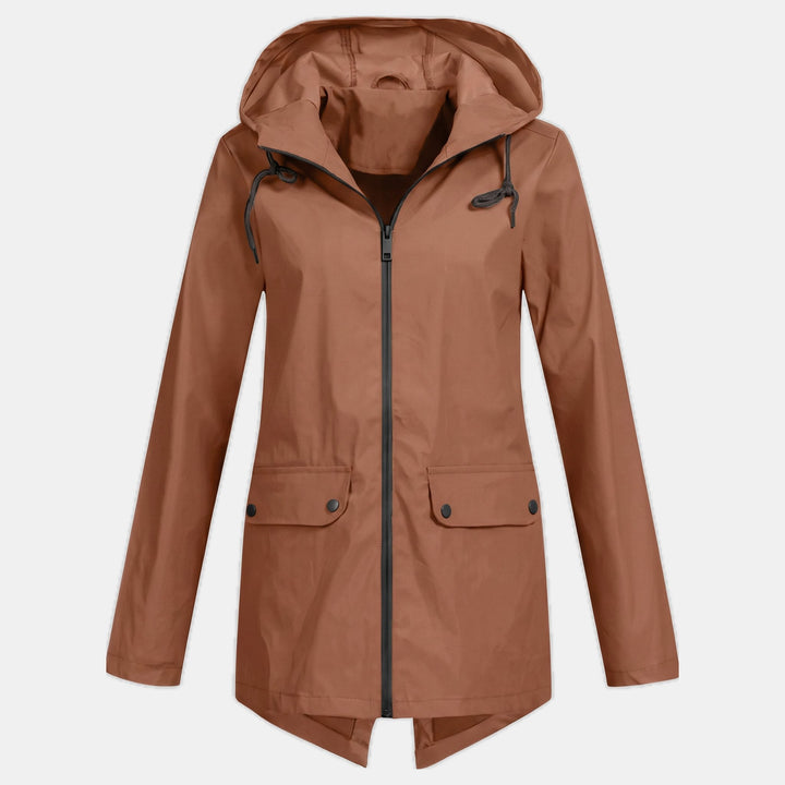 Women's Lightweight Waterproof Rain Jacket, Short Full Zip