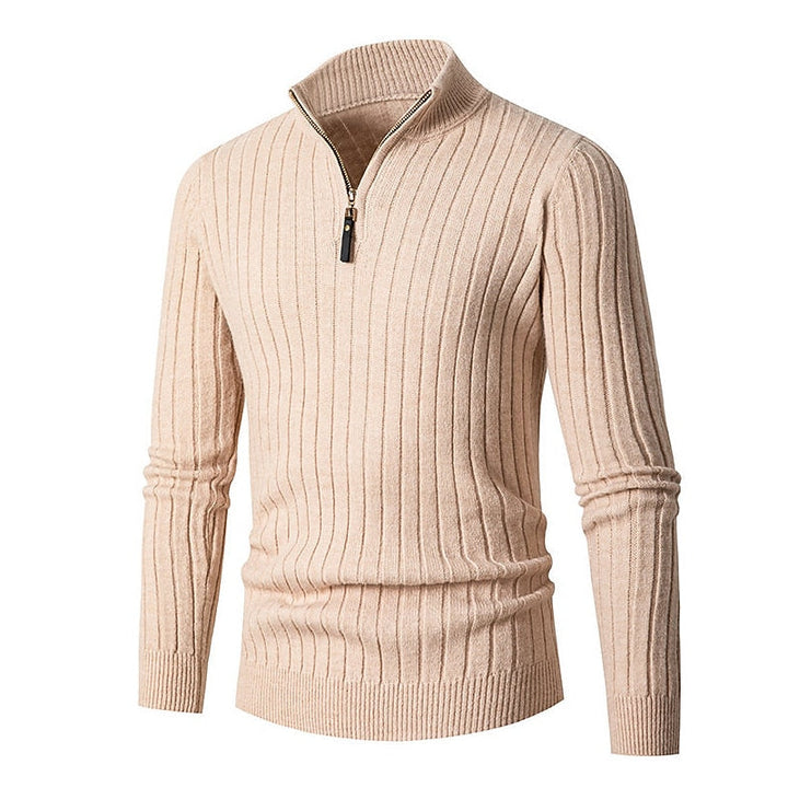 Gavin | Ribbed Quarter-Zip Sweater