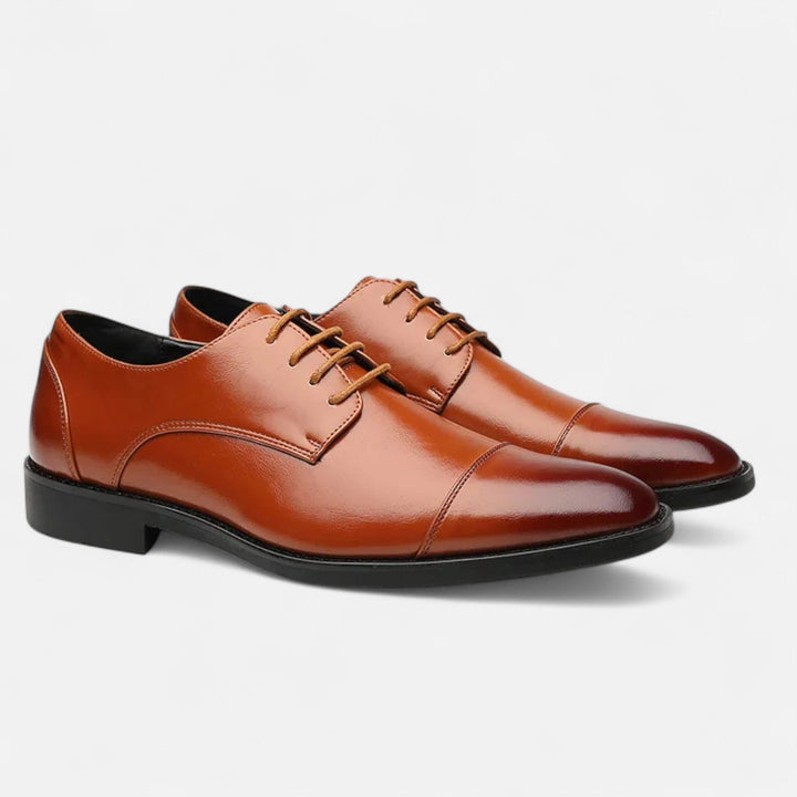 Dress Shoes with Lace-Up Front and Cap Toe for Men