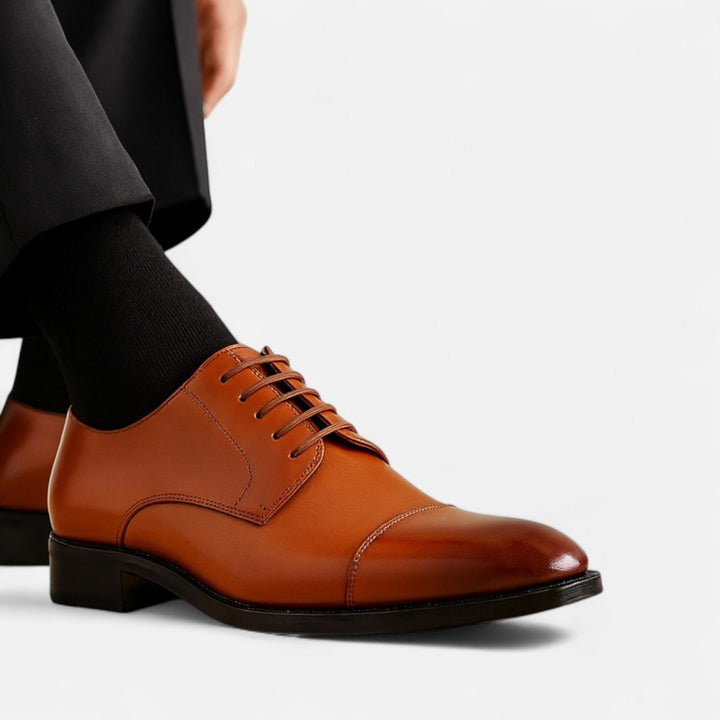 Dress Shoes with Lace-Up Front and Cap Toe for Men