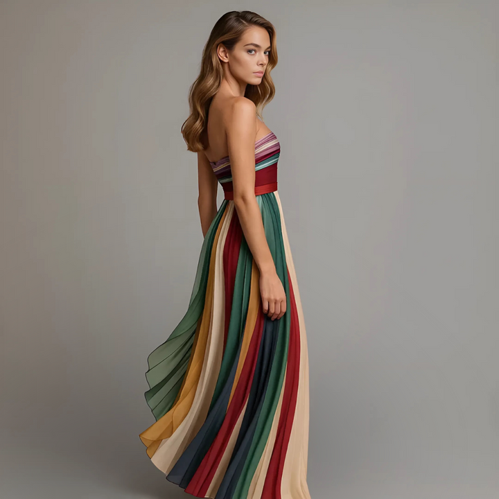 Leontine | Pleated Strapless Maxi Dress