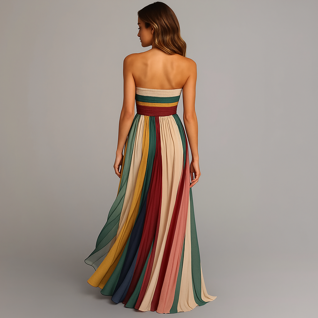 Leontine | Pleated Strapless Maxi Dress