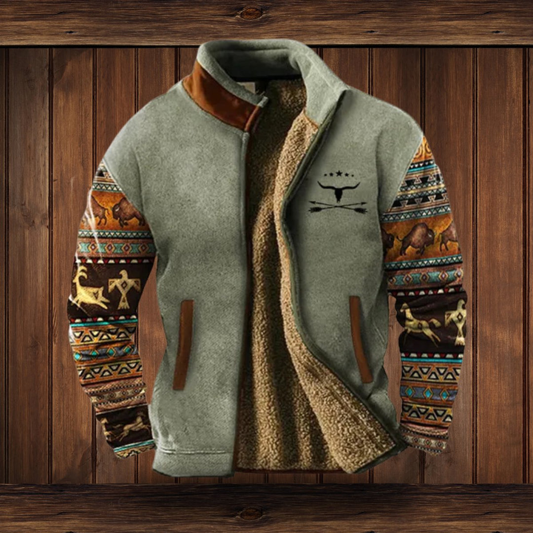 Alexander | Men's Western Sherpa-Lined Full-Zip Fleece Bomber Jacket