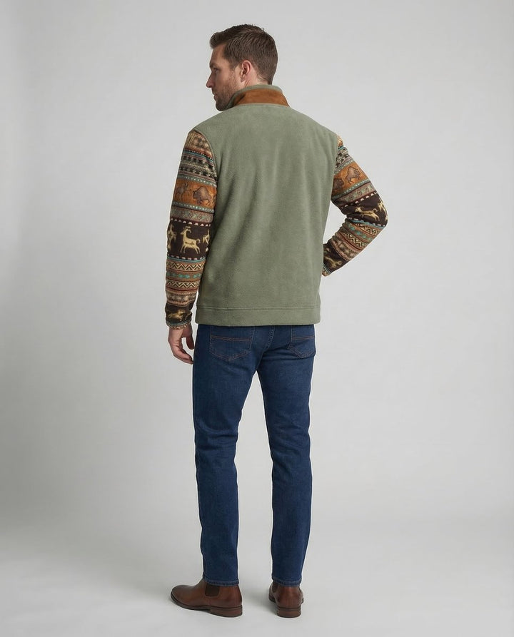 Alexander | Men's Western Sherpa-Lined Full-Zip Fleece Bomber Jacket