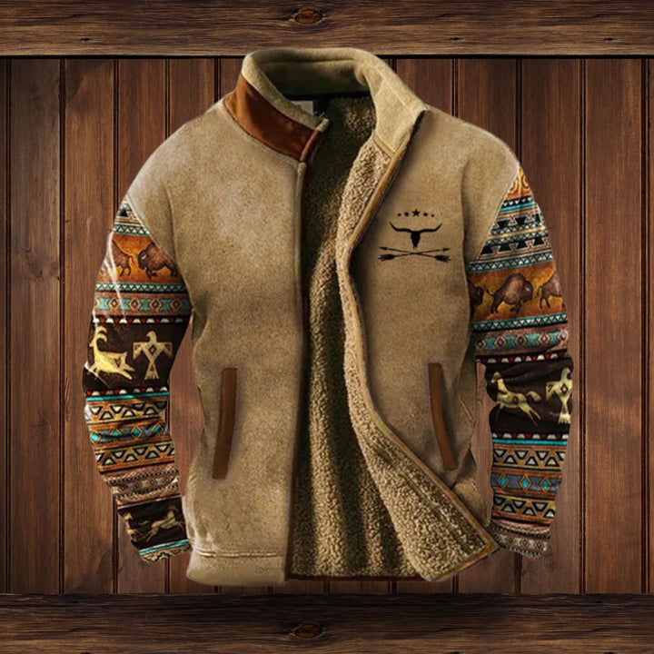 Alexander | Men's Western Sherpa-Lined Full-Zip Fleece Bomber Jacket