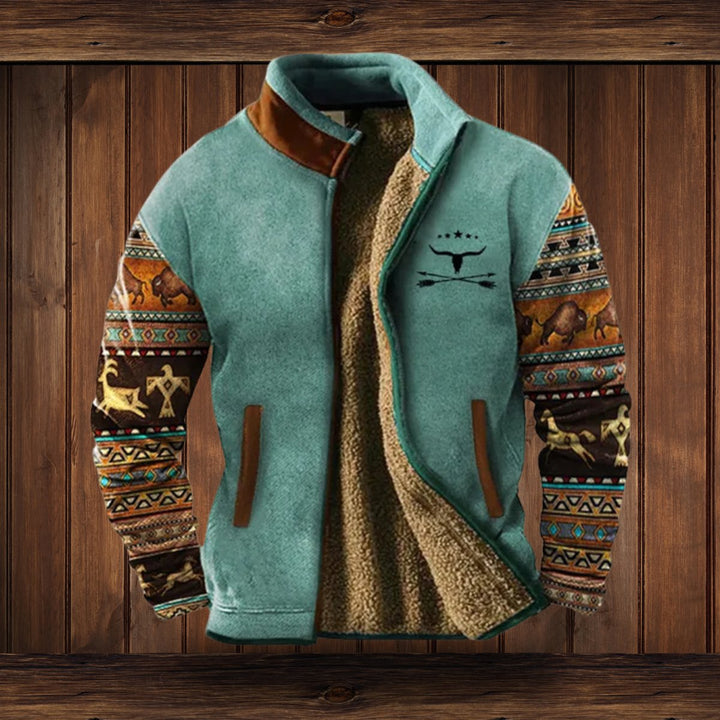 Alexander | Men's Western Sherpa-Lined Full-Zip Fleece Bomber Jacket