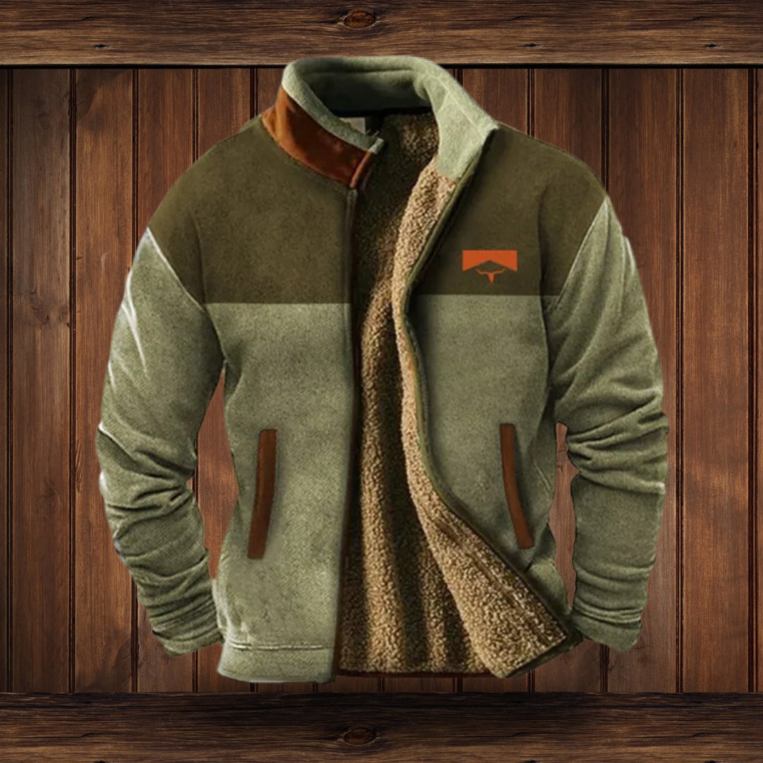 Alexander | Men's Western Sherpa-Lined Full-Zip Fleece Bomber Jacket