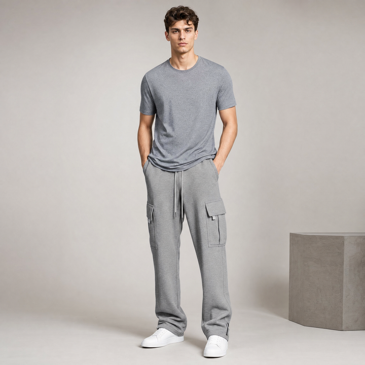 Men’s Casual Cargo Pants Relaxed Fit Multi Pocket Everyday Trousers