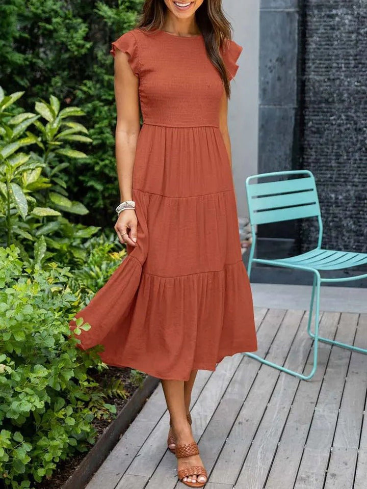 Midi Dress – Tiered Short-Sleeve Midi