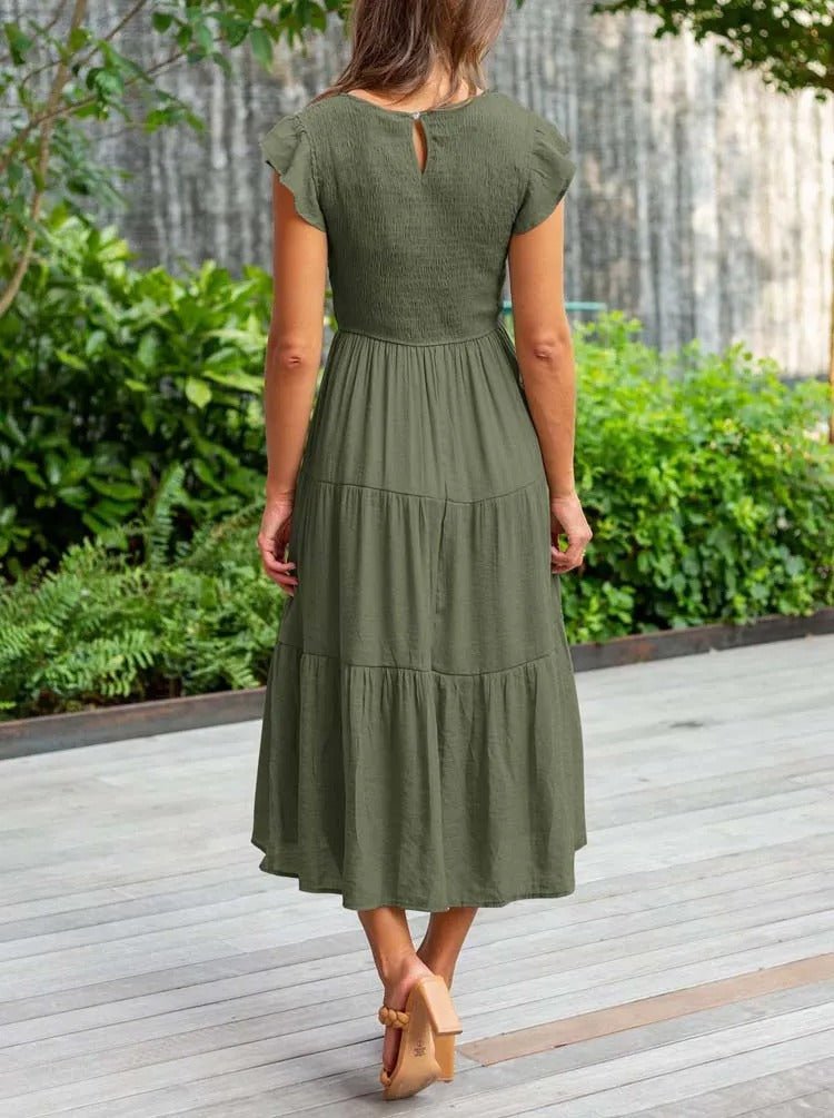 Midi Dress – Tiered Short-Sleeve Midi