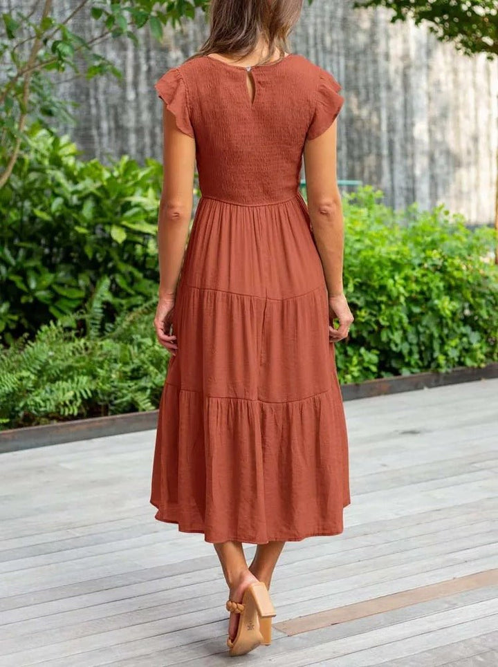 Midi Dress – Tiered Short-Sleeve Midi